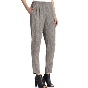 EILEEN FISHER 100% washable SILK pants RELSXED LOOSE FIT. Snakeskin print size L